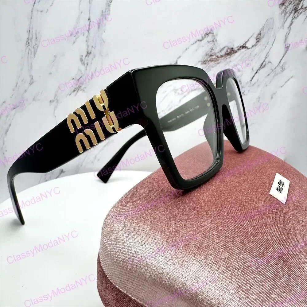 MIU MIU Womens Eyeglasses Black Square Full Rim frames 52-19mm Rx-able Womens